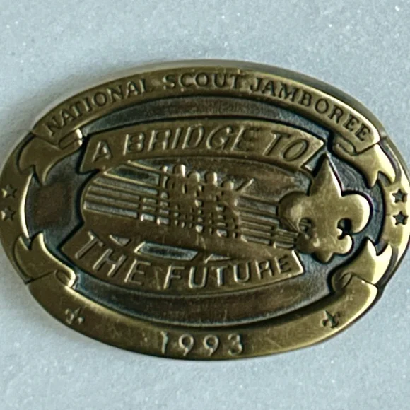 1993 National Scout Jamboree “A Bridge to the Future” Boy Scout Belt Buckle - Picture 4 of 7